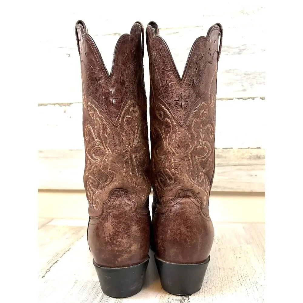Ariat Womens 10 Brown Heritage R Toe Leather Western Cowgirl Boots